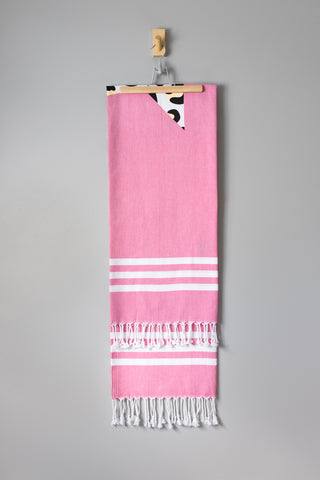 Esra Printed Leopard Star Hammam Towel | Pink