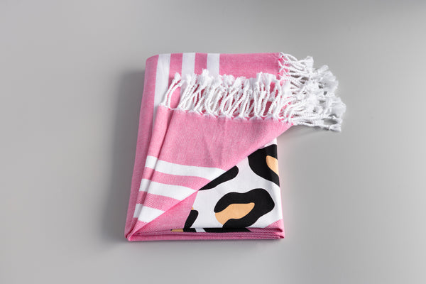 Pink Star Print Hand Towel