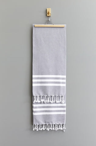 Esra Stripe Hammam Towel | Grey