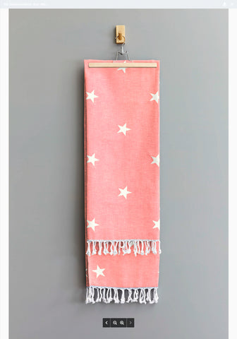 Yildiz Star Hammam Towel | Neon Coral
