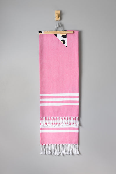Esra Printed Leopard Star Hammam Towel | Pink