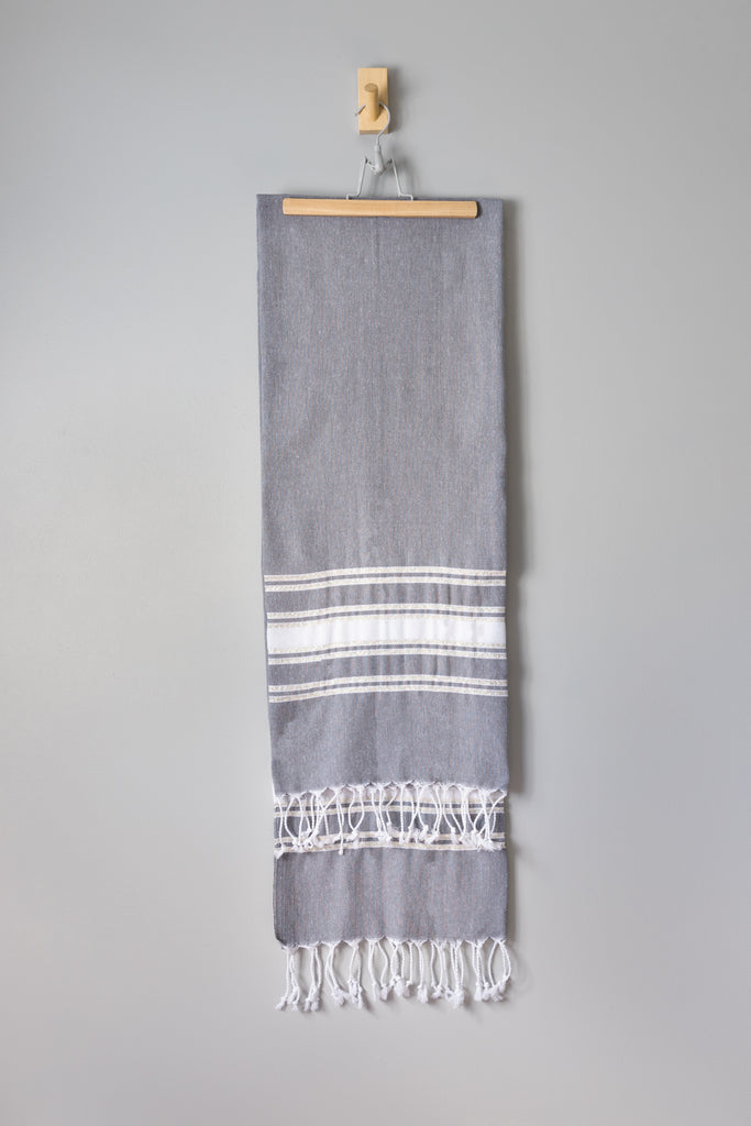 Ziya Stripe Hammam Towel | Grey Gold