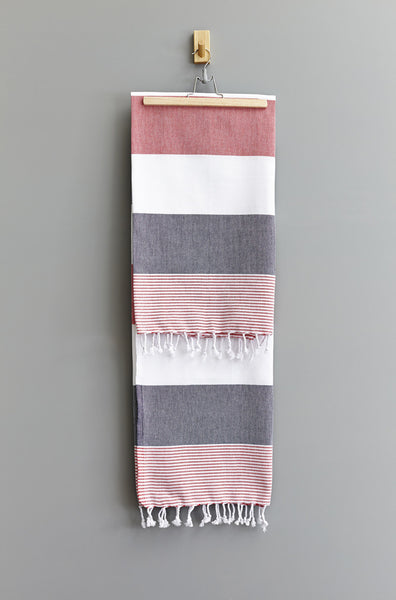 Feza Stripe Hammam Towel | Indigo Red White